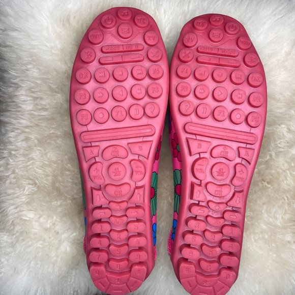 Pink Leather Floral Shoe - Picture 3 of 5